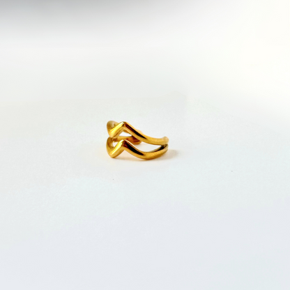 Wave Stainless Steel Gold Ear Cuff