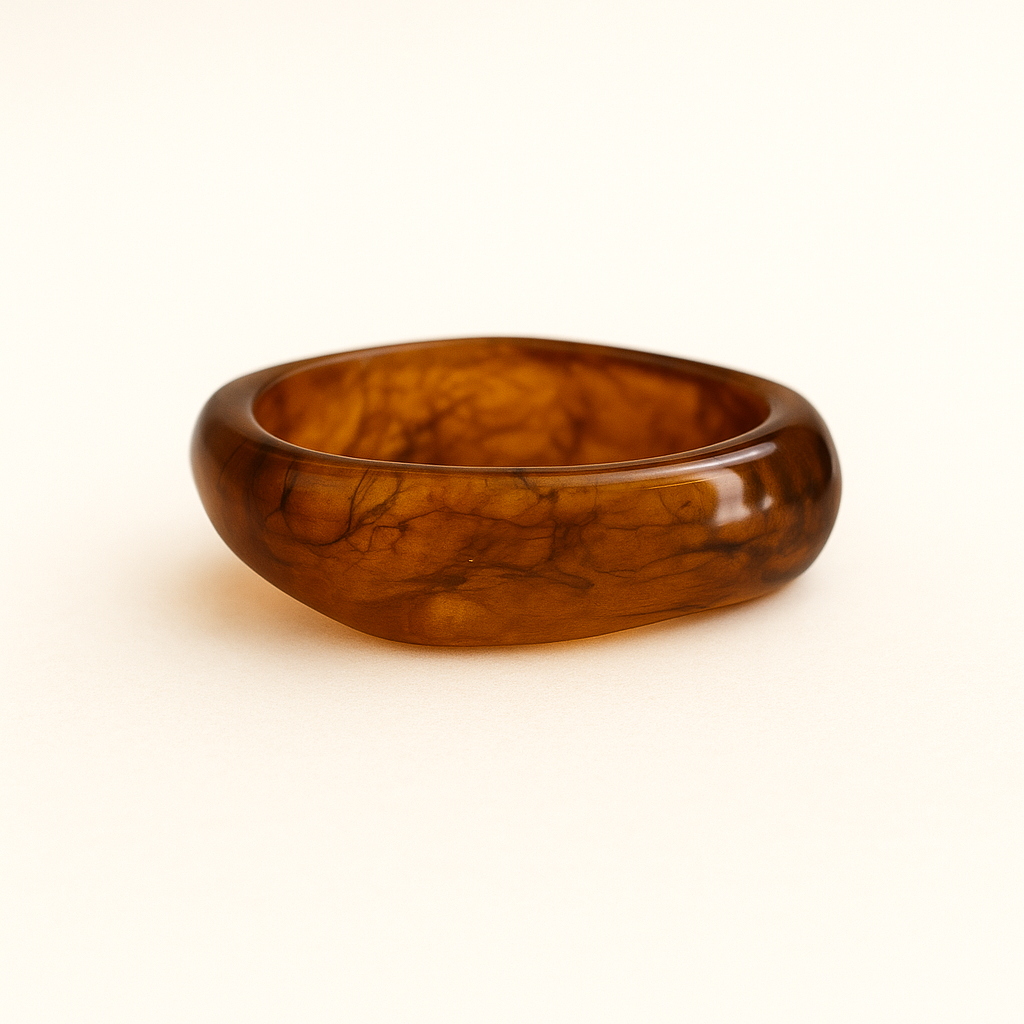 Close up of light brown coloured MA-FRIENDS RESIN BANGLE