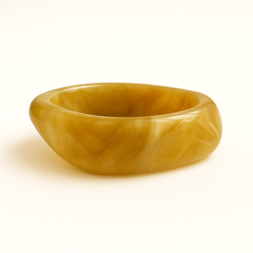 Close up of marble light yellow coloured MA-FRIENDS RESIN BANGLE