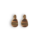 Close up of gold Click Stud Earrings by Mila Online Shop – lightweight, modern statement studs with sculptural detail and timeless shine.