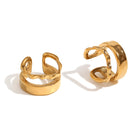 MILA GIRALDO hammered ear cuff in 18k gold PVD plated stainless steel, modern minimalist jewellery