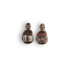 Close up of silver Click Stud Earrings by Mila Online Shop – lightweight, modern statement studs with sculptural detail and timeless shine.
